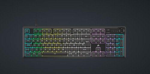 Corsair CH-9226C65-ES Teclado K55 CORE Negro para Gaming con Interruptores de Membrana Silenciosos y Retroiluminación RGB de 10 Zonas, Español