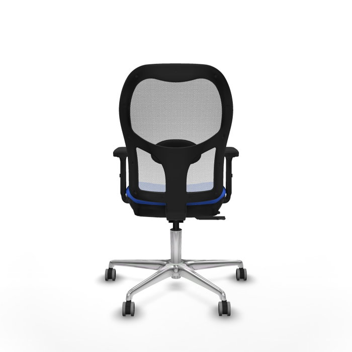 PIQUERAS Y CRESPO Silla de oficina Jorquera con mecanismo Sincro/Traslack, Azul y Blanco