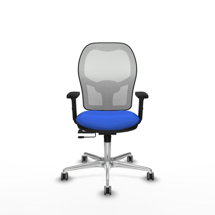PIQUERAS Y CRESPO Silla de oficina Jorquera con mecanismo Sincro/Traslack, Azul y Blanco