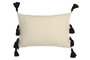 DKD Home Decor Cojín de Poliéster Blanco con Borlas 50x30 cm