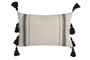 DKD Home Decor Cojín de Poliéster Blanco con Borlas 50x30 cm