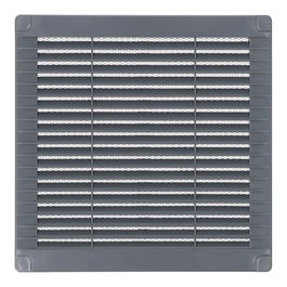 Edm Rejilla Ventilación Cuadrada ABS Gris 200x200x7mm con Tapones y Mosquitera