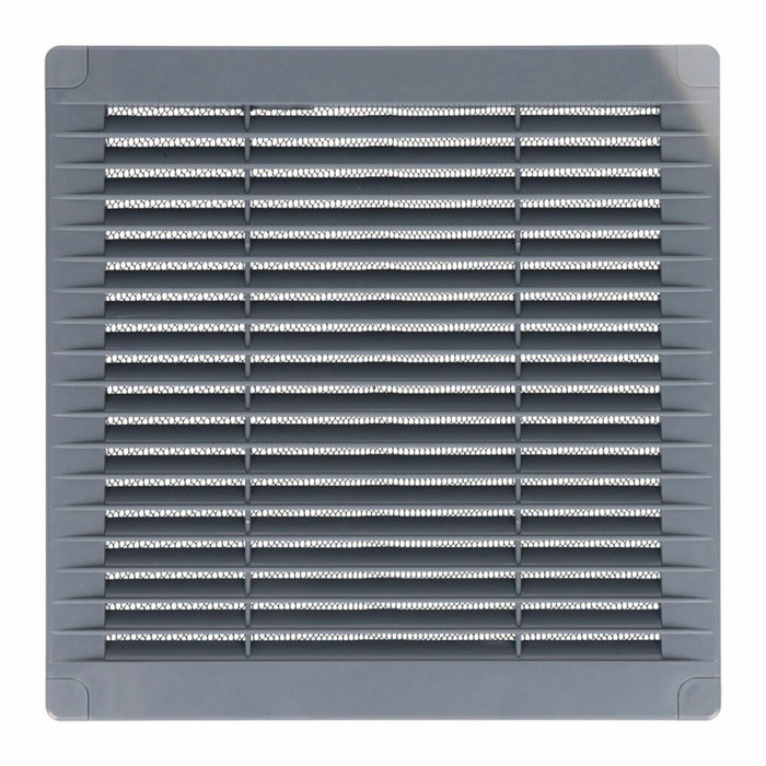 Edm Rejilla de ventilación cuadrada con tapones y mosquitera gris