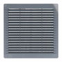 Edm Rejilla de ventilación cuadrada con tapones y mosquitera gris