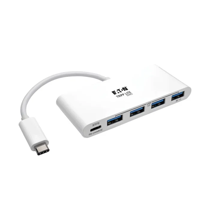 Eaton Tripp Lite Hub USB-C U460-004-4A-C con Power Delivery, 4 Puertos USB 3.2 Gen 1 Type-A, 5000 Mbit/s, Blanco