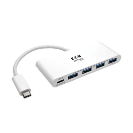 Eaton Tripp Lite Hub USB-C U460-004-4A-C con Power Delivery, 4 Puertos USB 3.2 Gen 1 Type-A, 5000 Mbit/s, Blanco