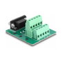 DeLOCK 66908 Adaptador D-Sub 9 pines hembra a bloque de terminales para carril DIN