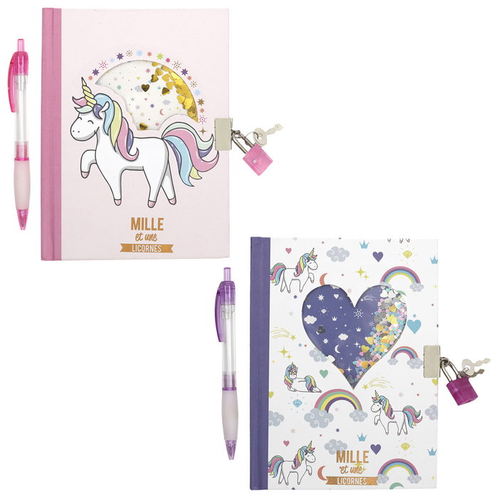 Jeux 2 momes Diario Unicornio con Bolígrafo y Candado, 112 Páginas Jeux 2 momes Diario Unicornio con Bolígrafo y Candado, 112 Páginas