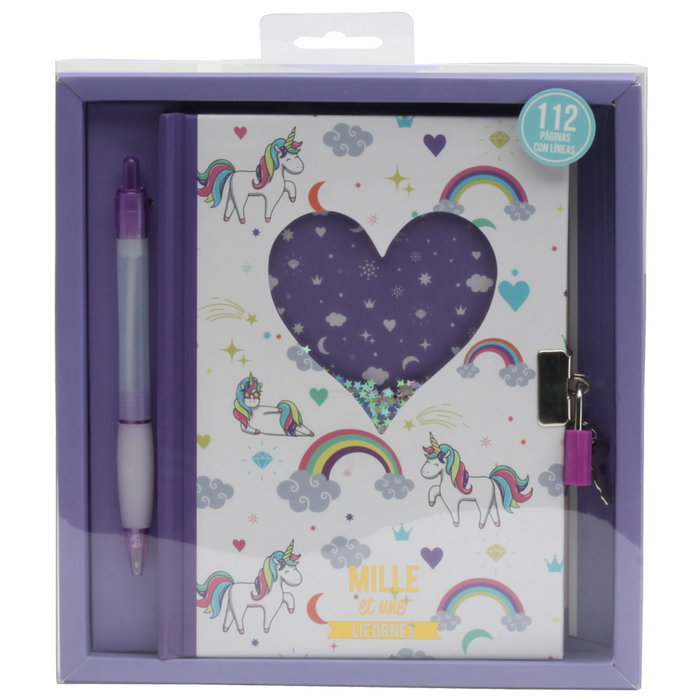 Jeux 2 momes Diario Unicornio con Bolígrafo y Candado, 112 Páginas Jeux 2 momes Diario Unicornio con Bolígrafo y Candado, 112 Páginas