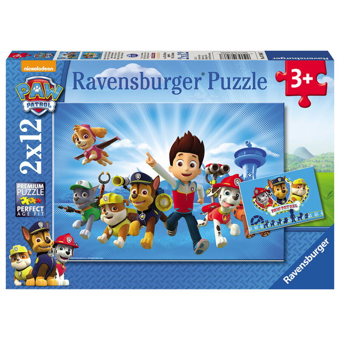 Ravensburger Puzzle Patrulla Canina Paw Patrol 2 x 12 piezas con mini póster Ravensburger Puzzle Patrulla Canina Paw Patrol 2 x 12 piezas con mini póster