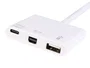 Equip Adaptador 3 en 1 USB-C a Mini DisplayPort, USB-A y USB-C PD Blanco 133463
