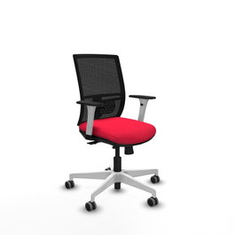 PIQUERAS Y CRESPO Silla de oficina Yunquera con mecanismo Sincro/Traslack, Rojo y Negro