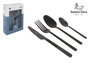 Santa Clara Cubertería de Acero Inoxidable 16 Piezas, Juego Antiga Negro, 20.6 cm Largo, Incluye Cuchara, Tenedor, Cuchillo (6 Unidades)