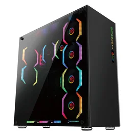 Talius Avalon TAL-AVALON Torre para PC Gaming ATX con Panel de Cristal Templado, USB 3.0, Gestión de Cables, RGB Multicolor, Filtros Antipolvo, Negro