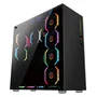 Talius Avalon TAL-AVALON Torre para PC Gaming ATX con Panel de Cristal Templado, USB 3.0, Gestión de Cables, RGB Multicolor, Filtros Antipolvo, Negro