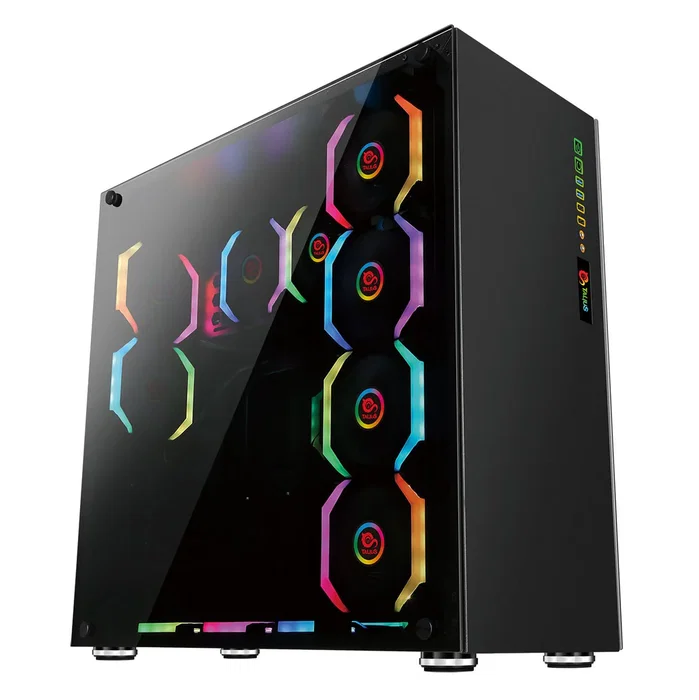 Talius Avalon TAL-AVALON Torre para PC Gaming ATX con Panel de Cristal Templado, USB 3.0, Gestión de Cables, RGB Multicolor, Filtros Antipolvo, Negro