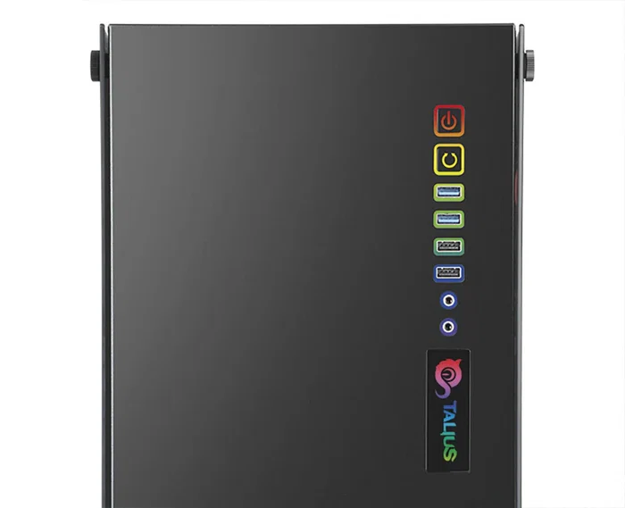 Talius Avalon TAL-AVALON Torre para PC Gaming ATX con Panel de Cristal Templado, USB 3.0, Gestión de Cables, RGB Multicolor, Filtros Antipolvo, Negro
