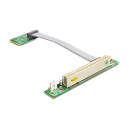 DeLOCK 41359 Adaptador Mini PCI Express a PCI 32 Bit con Cable Flexible 13 cm, Conector Izquierdo