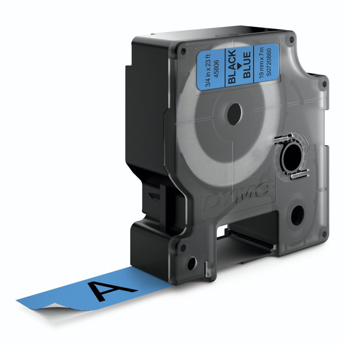 Dymo Cinta D1 Negro sobre Azul 19mm x 7m