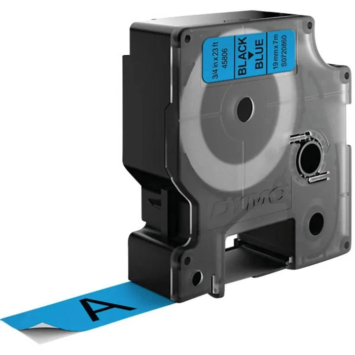Dymo Cinta D1 Negro sobre Azul 19mm x 7m