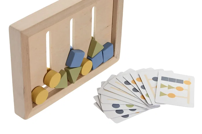 DKD Home Decor Set de 3 Juegos de Mesa de Madera Multicolor