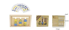 DKD Home Decor Set de 3 Juegos de Mesa de Madera Multicolor
