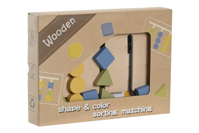 DKD Home Decor Set de 3 Juegos de Mesa de Madera Multicolor