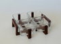 DKD Home Decor Set de Aperitivo de 4 Piezas en Cristal y Acacia 300ml