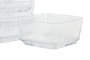 DKD Home Decor Set de 4 Aperitivos Basicos Transparente Natural de Cristal y Acacia 22 x 6 x 22 cm 300ml