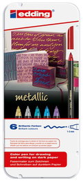 Rotulador Fibra Edding 1200-Metallic Estuche De 6