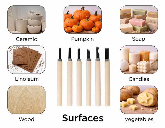 Innspiro Set de 6 herramientas para tallar madera