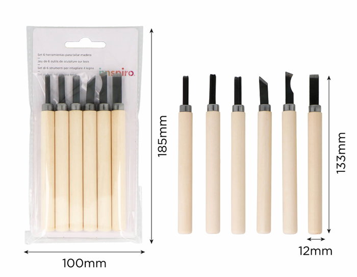 Innspiro Set de 6 herramientas para tallar madera