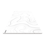 Phoenix Stratos - Alfombrilla de ratón para escritorio, superficie cuero PU, base corcho natural, tamaño grande 90x40cm, diseño topográfico