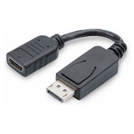 Digitus Adaptador/Convertidor DisplayPort a HDMI, 0,15m, Negro