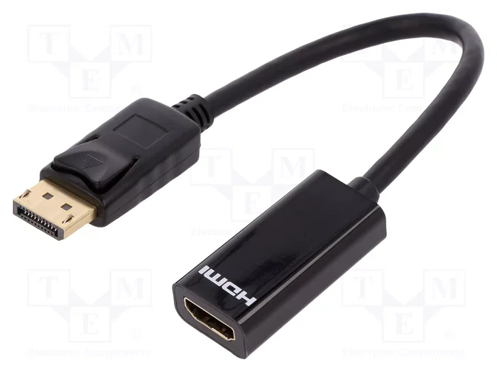 Digitus Cable Adaptador DisplayPort a HDMI 0,15 m con Bloqueo