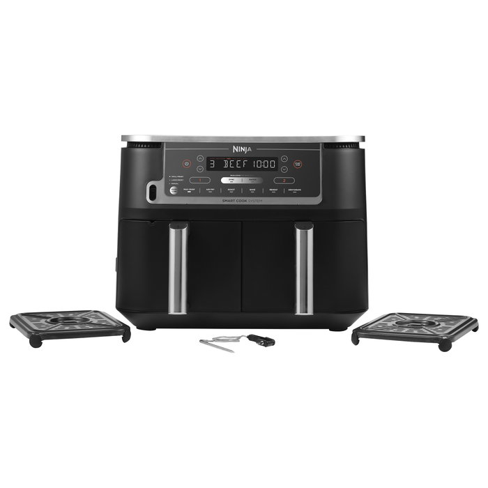 Ninja AF451EU Freidora de Aire Caliente Heißluftfritteuse, 9.5 L, 4 kg de Capacidad, 2470 W, Negro, Control Táctil