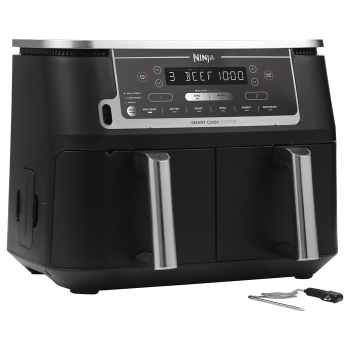 Ninja AF451EU Freidora de Aire Caliente Heißluftfritteuse, 9.5 L, 4 kg de Capacidad, 2470 W, Negro, Control Táctil
