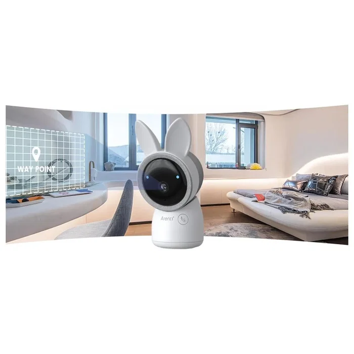Arenti AInannycam A4 Cámara de Vigilancia WiFi Interior Blanca con Visión Nocturna y Sensor de Temperatura