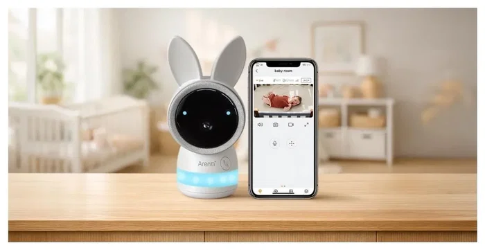 Arenti AInannycam A4 Cámara de Vigilancia WiFi Interior Blanca con Visión Nocturna y Sensor de Temperatura