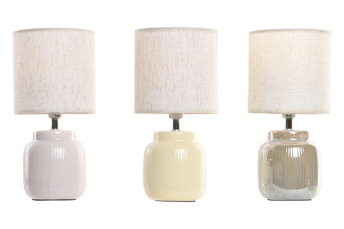 DKD Home Decor Lámpara de Sobremesa de Gres y Poliéster Surtido de 3 Colores DKD Home Decor Lámpara de Sobremesa de Gres y Poliéster Surtido de 3 Colores