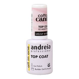 Andreia Cotton Candy Top Coat 02 Milky Pink 10,5ml, Brillo Duradero, Manicura Francesa y Baby Boomer