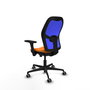 PIQUERAS Y CRESPO Silla de oficina Jorquera con mecanismo Sincro/Traslack Naranja y Azul