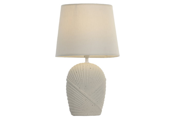 DKD Home Decor Lámpara de Sobremesa de Gres y Poliéster Crudo/Blanco