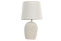 DKD Home Decor Lámpara de Sobremesa de Gres y Poliéster Crudo/Blanco