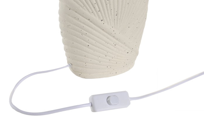 DKD Home Decor Lámpara de Sobremesa de Gres y Poliéster Crudo/Blanco