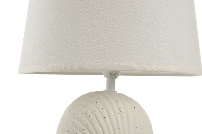 DKD Home Decor Lámpara de Sobremesa de Gres y Poliéster Crudo/Blanco