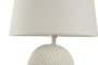 DKD Home Decor Lámpara de Sobremesa de Gres y Poliéster Crudo/Blanco