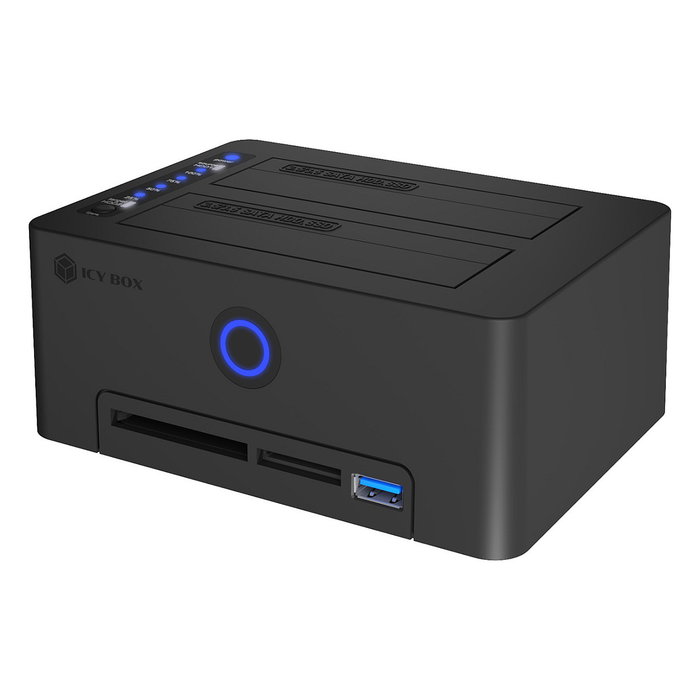 ICY BOX IB-1233CL-CR Docking Station para disco duro y SSD SATA 2.5" / 3.5" con USB 3.2 Gen 1, lector de tarjetas CF/SD y función de clonación ICY BOX IB-1233CL-CR Docking Station para disco duro y SSD SATA 2.5" / 3.5" con USB 3.2 Gen 1, lector de tarjetas CF/SD y función de clonación