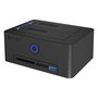 ICY BOX IB-1233CL-CR Docking Station para disco duro y SSD SATA 2.5" / 3.5" con USB 3.2 Gen 1, lector de tarjetas CF/SD y función de clonación