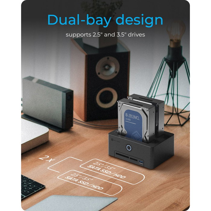 ICY BOX IB-1233CL-CR Docking Station para SATA 2.5/3.5 con USB 3.2 Gen 1 y clonación ICY BOX IB-1233CL-CR Docking Station para SATA 2.5/3.5 con USB 3.2 Gen 1 y clonación
